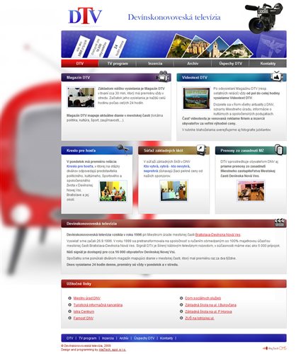Devínskonovoveská televízia - website design