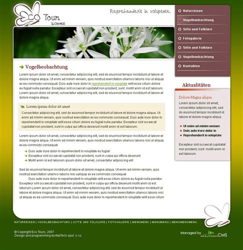 Ecotours website