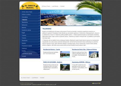 elgrecotravel.sk - El Greco Travel agency website design