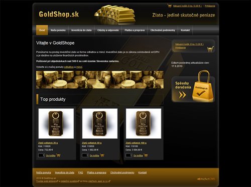 Goldshop.sk - e-shop design