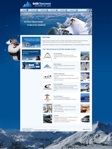 goskivancouver.com - GoSki! Vancouver website design