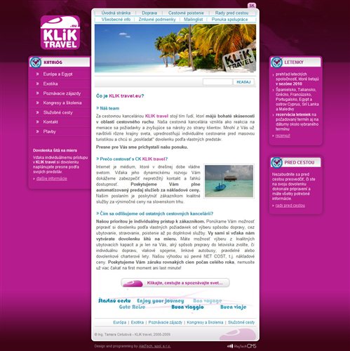 Klik travel agency - kliktravel.eu website