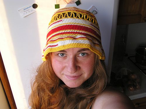 A crochet hat