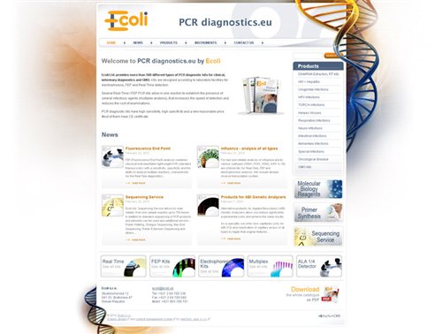 pcrdiagnostics.eu - website for Ecoli, s.r.o.
