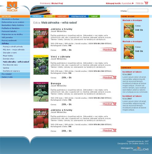 priroda.sk - Publishing house website design