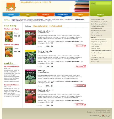 priroda.sk - Publishing house website design