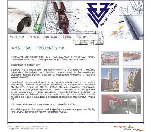 VHS-sk-projekt.sk website