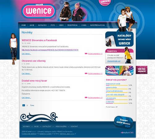 Wenice.sk Kids' Wear - website design